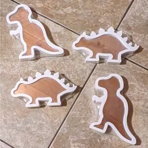 4 Piece Set Decorative Dinosaur Nursery Bathroom Mirror Home Decor